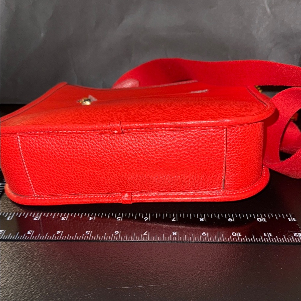 Coach Red Pebbled Leather Dempsey File Bag - Picture 4 of 5